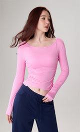 Modal Ribbed Ruched Slim-Fit Yoga Top