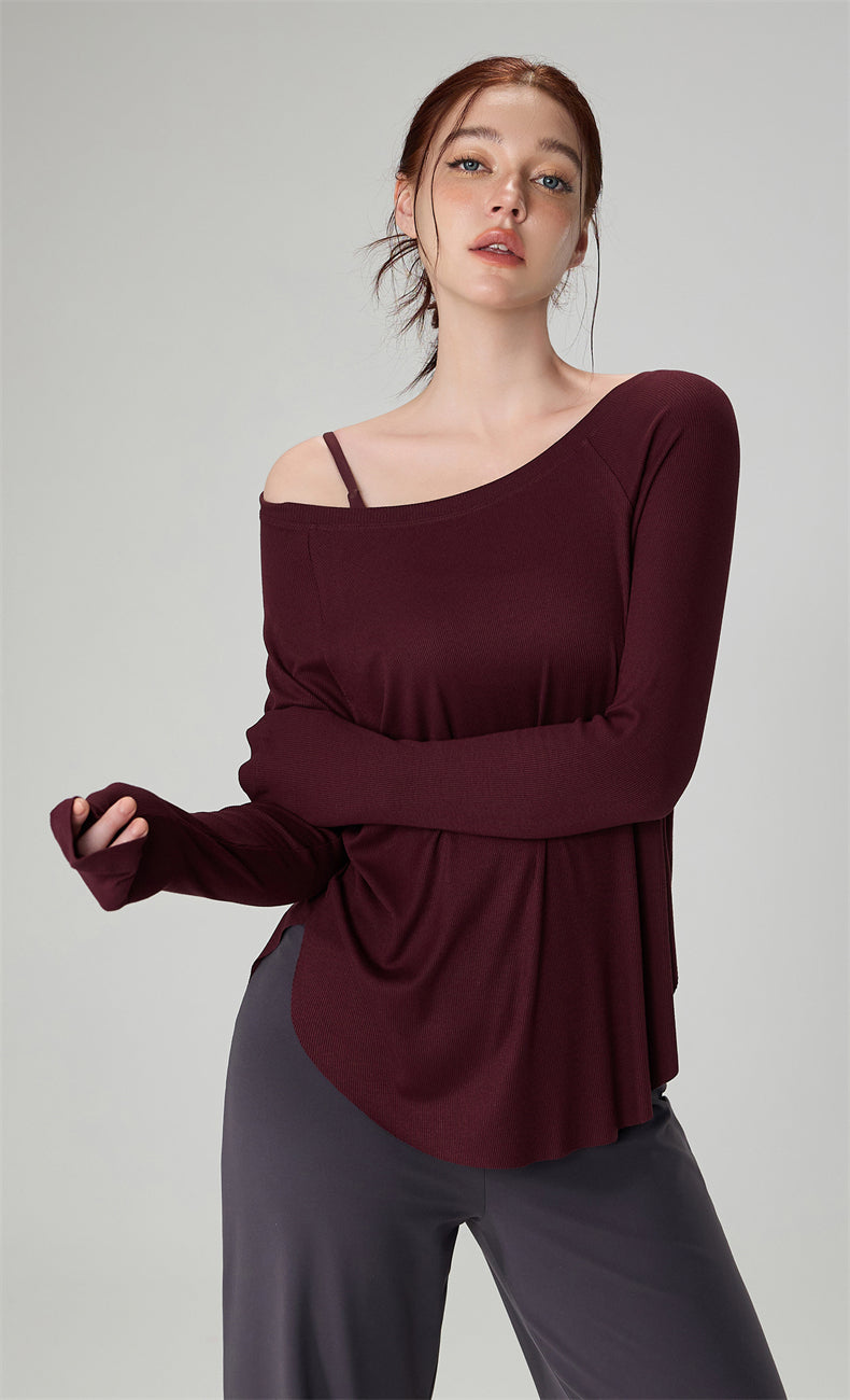 SNU Off-Shoulder Yoga Top main product view - Lepeins yoga top for yoga, Pilates and daily movement