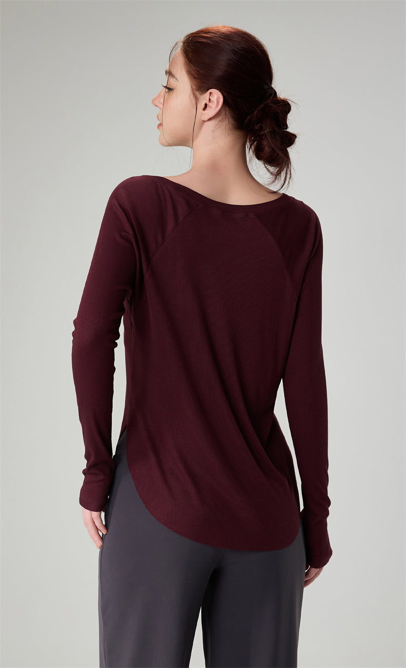 Bare Sensation Off-Shoulder Yoga Top