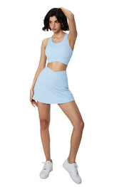 2-in-1 Yoga Skirt for Women - Cross-Waist Tennis Skirt with Inner Shorts