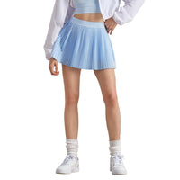 Summer elastic high waist slim yoga skirt lined with anti-light belt pocket tennis skirt casual outer pleated skirt