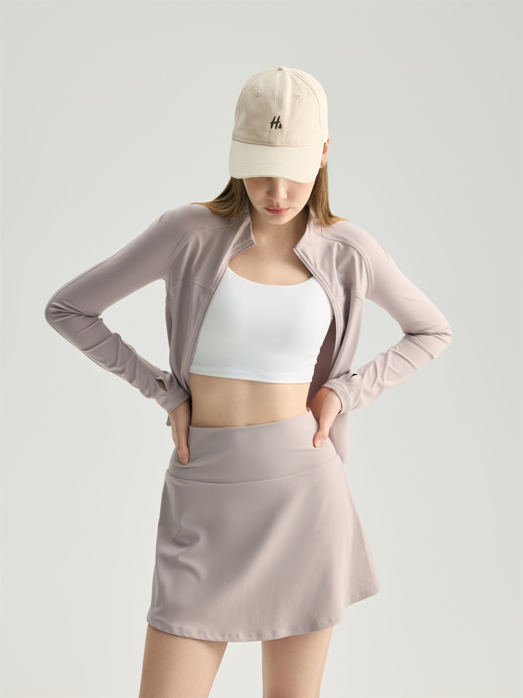 Second-Skin High-Neck Active Jacket | Ultra-Quiet 80/20 Fabric with Thumbhole Sleeves