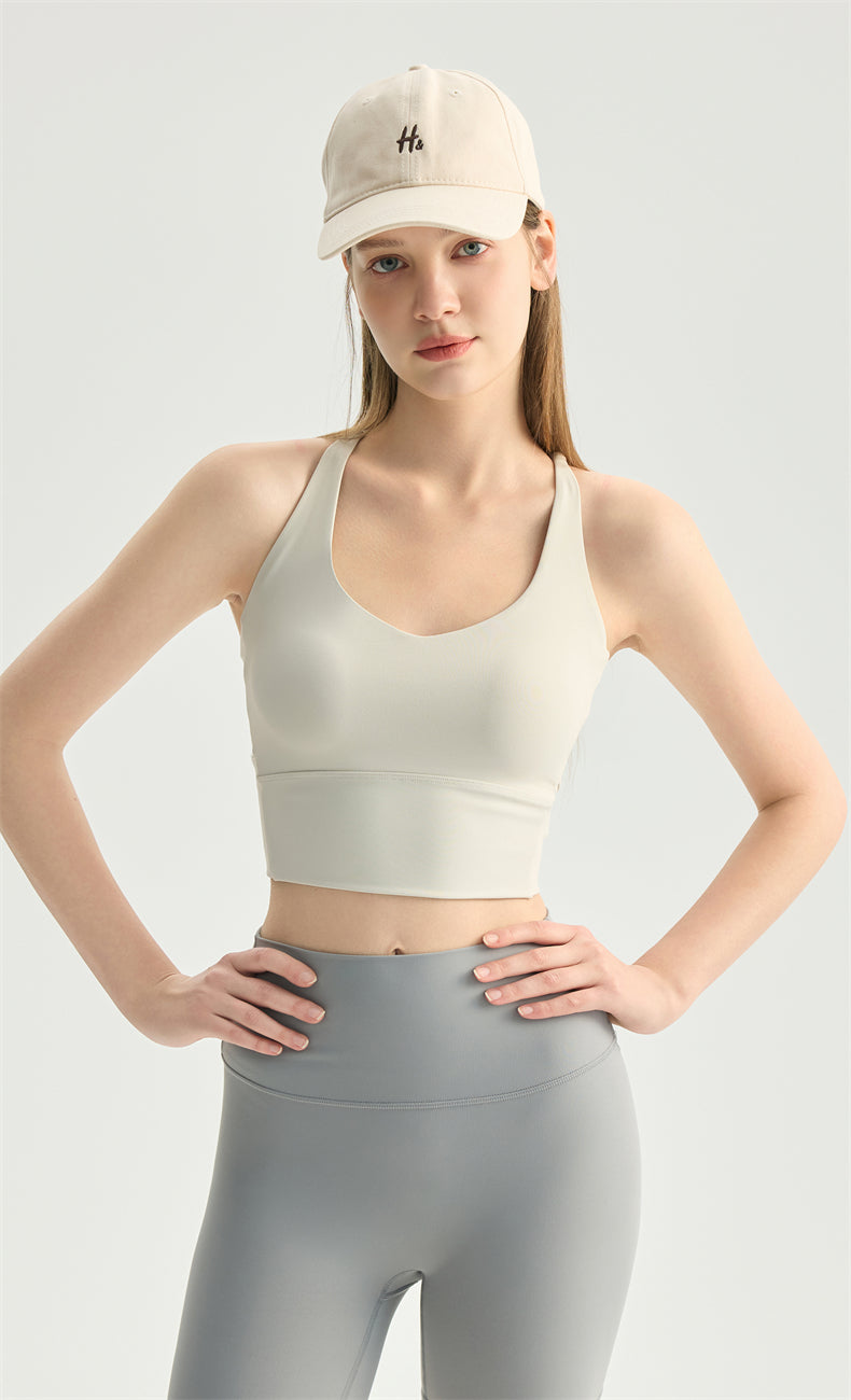 NULS Series Heart-Neck Sports Bra | Double X-Back Sculpting Yoga Top