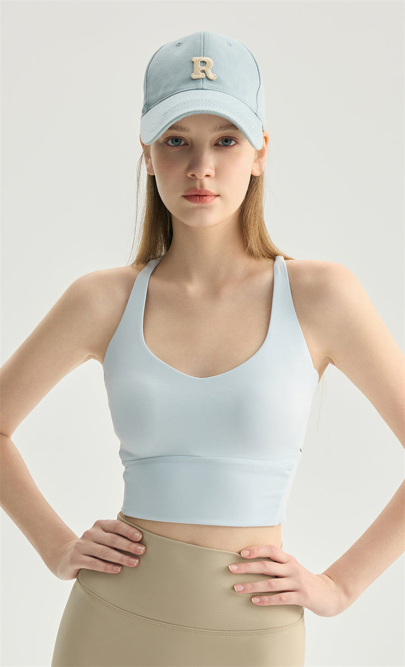 NULS Heart-Neck X-Back Sports Bra fabric detail - women's yoga activewear by Lepeins