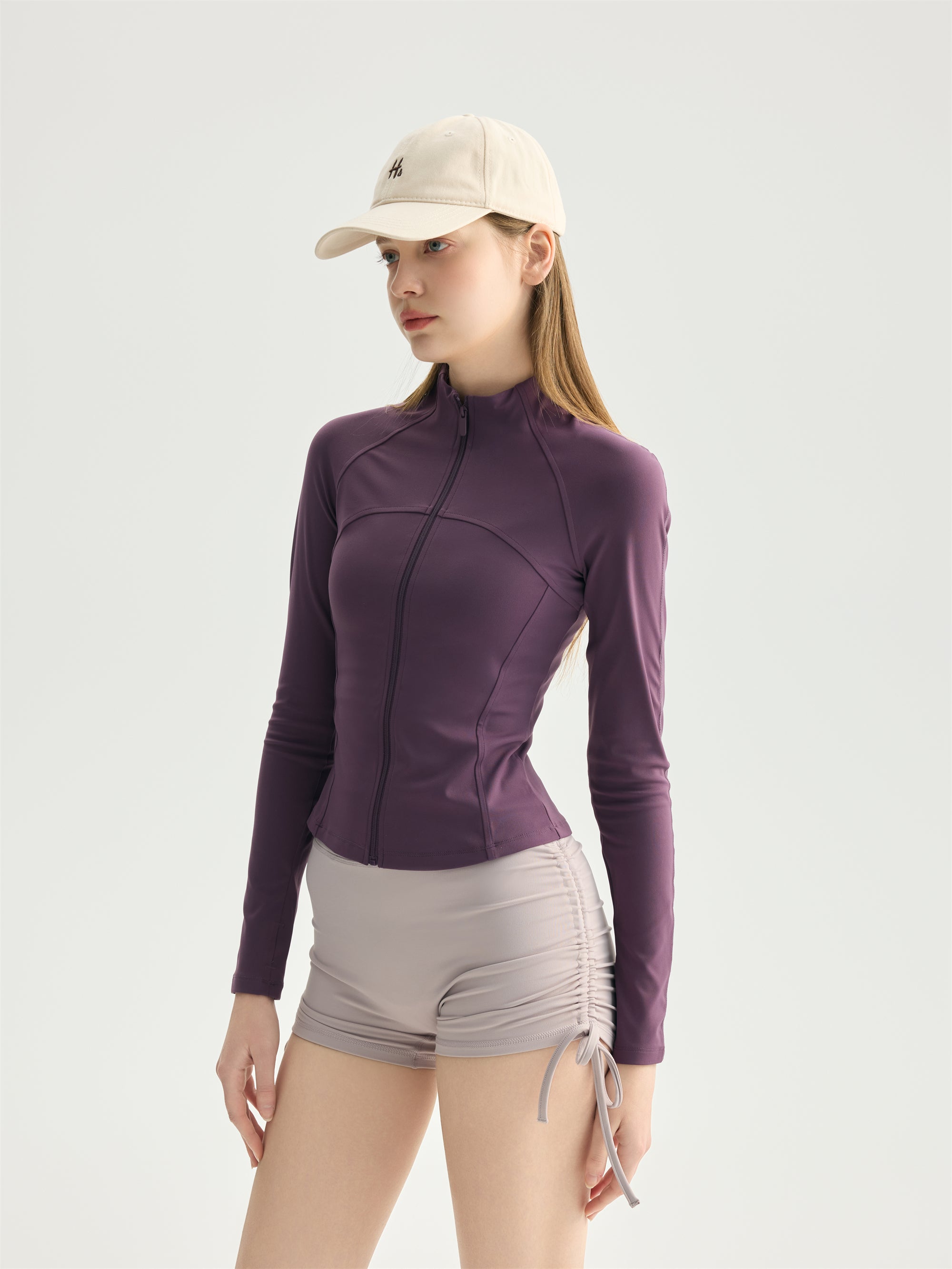 Second-Skin High-Neck Active Jacket | Ultra-Quiet 80/20 Fabric with Thumbhole Sleeves