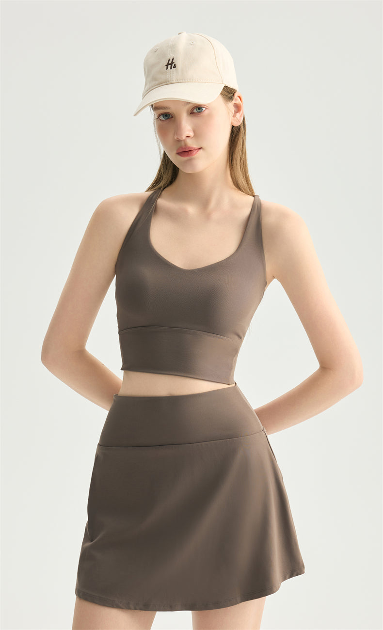 NULS Series Heart-Neck Sports Bra | Double X-Back Sculpting Yoga Top