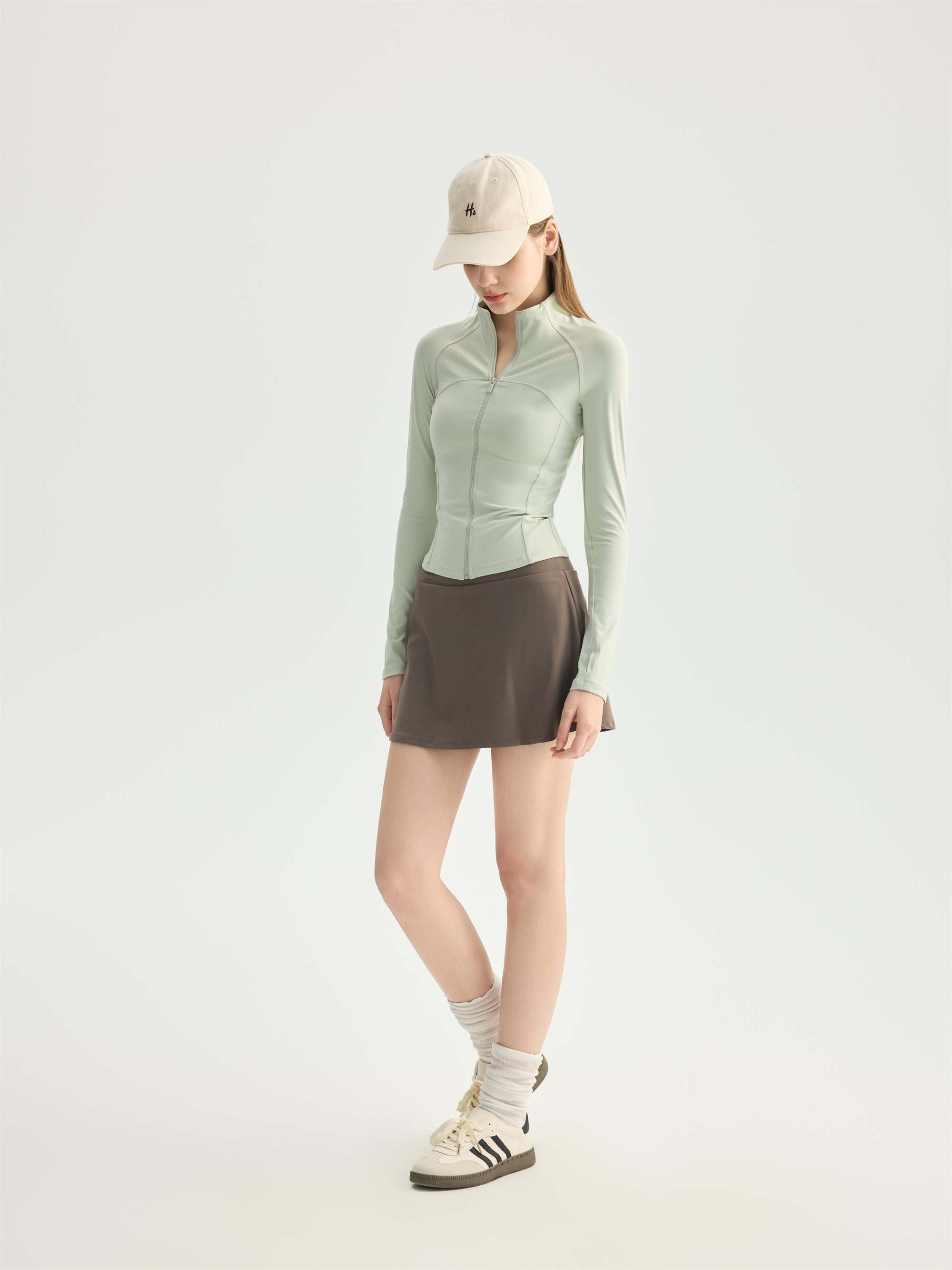 Second-Skin High-Neck Active Jacket | Ultra-Quiet 80/20 Fabric with Thumbhole Sleeves