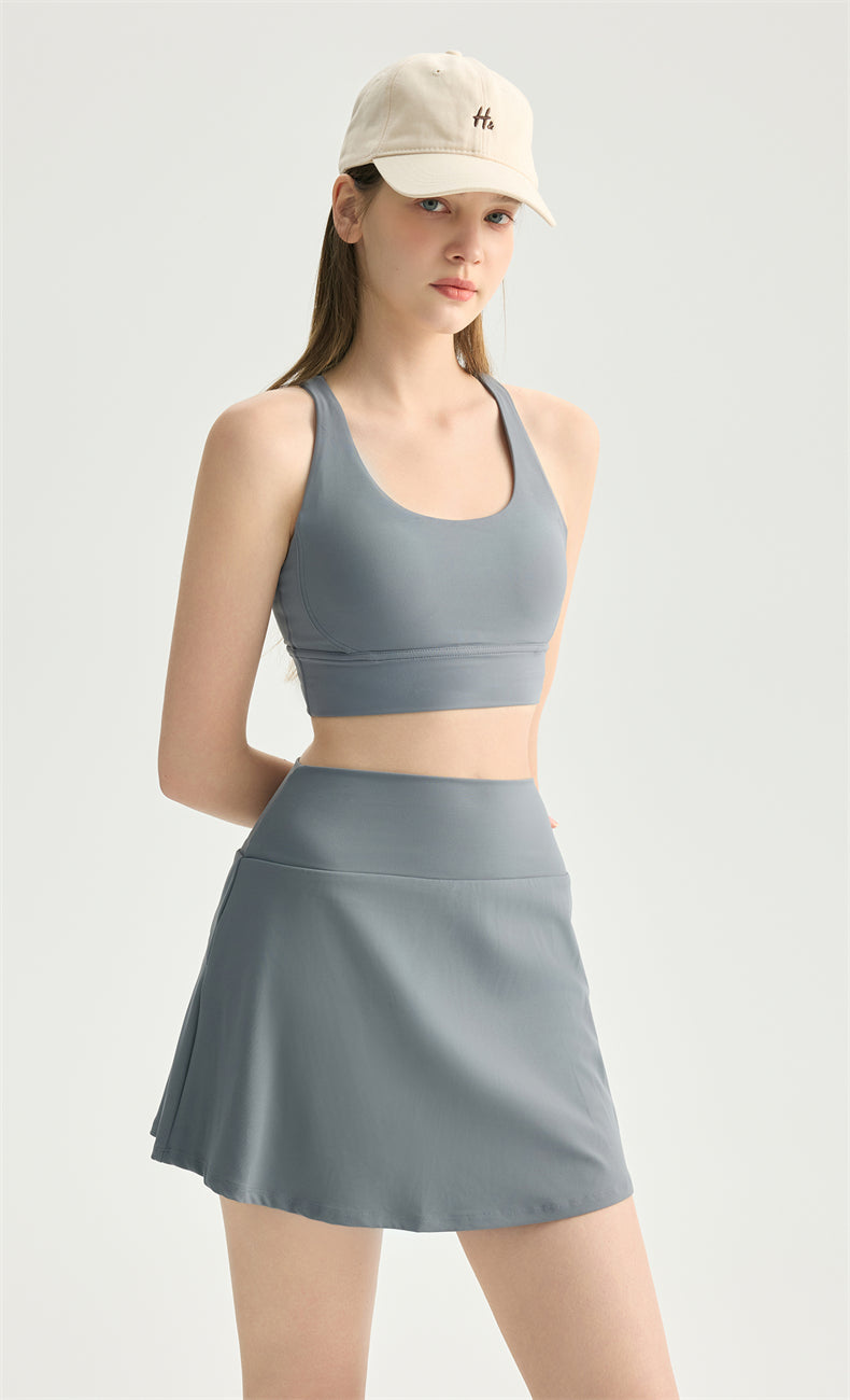 NULS High-Waisted Active Skort - Built-In Shorts & Peach Contour