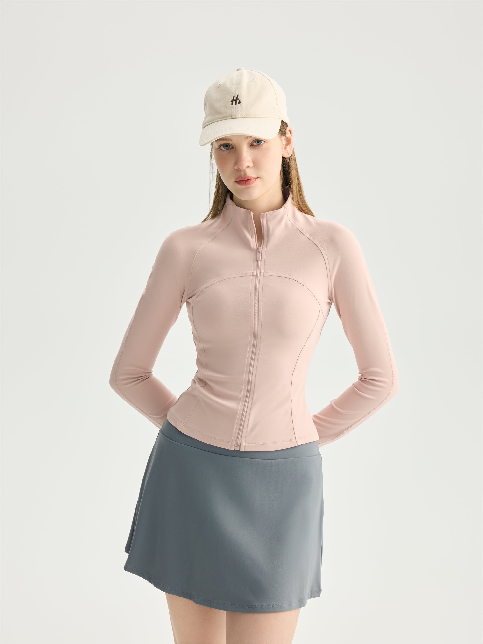 Second-Skin High-Neck Active Jacket | Ultra-Quiet 80/20 Fabric with Thumbhole Sleeves