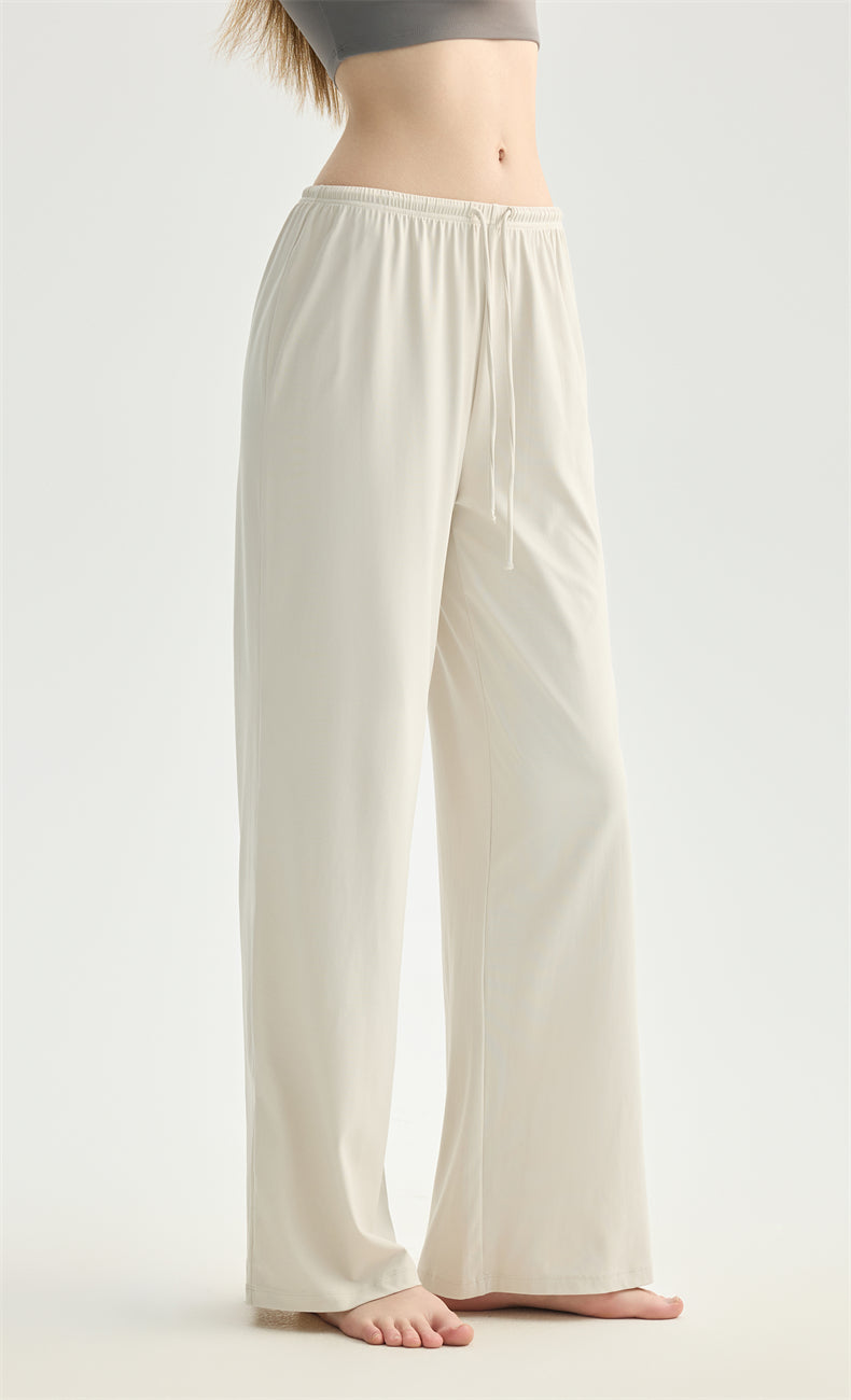 NULS Wide-Leg Lounge Pants fit detail - women's yoga activewear by Lepeins