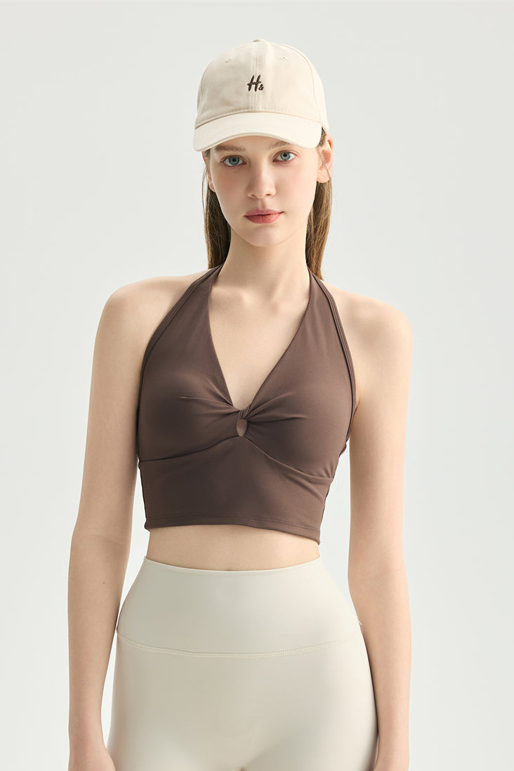 NULS Twist-Front Halter Sports Bra activewear outfit - women's yoga activewear by Lepeins