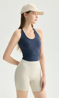 Zen-Flow Deep U-Neck Yoga Tank - Lightweight 220g Breathable Vest