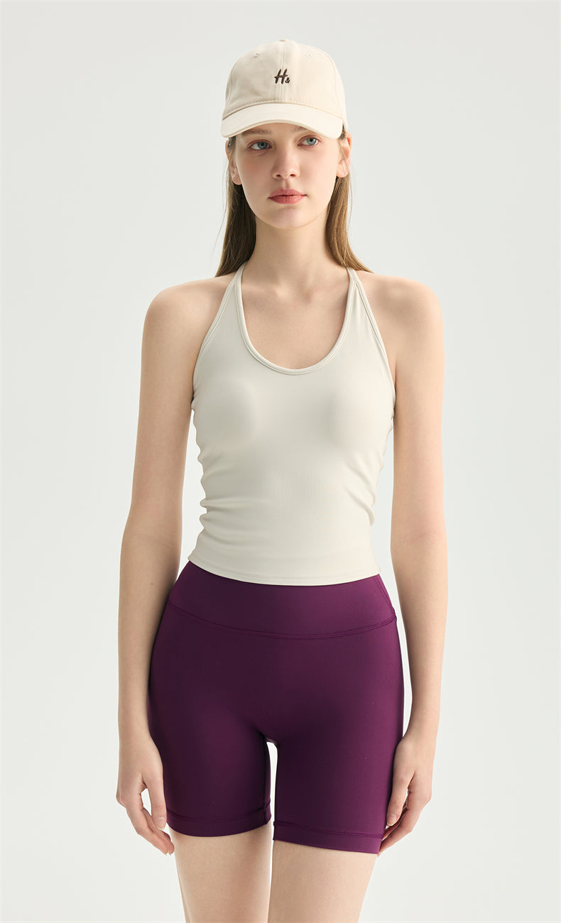 Zen-Flow Deep U-Neck Yoga Tank - Lightweight 220g Breathable Vest