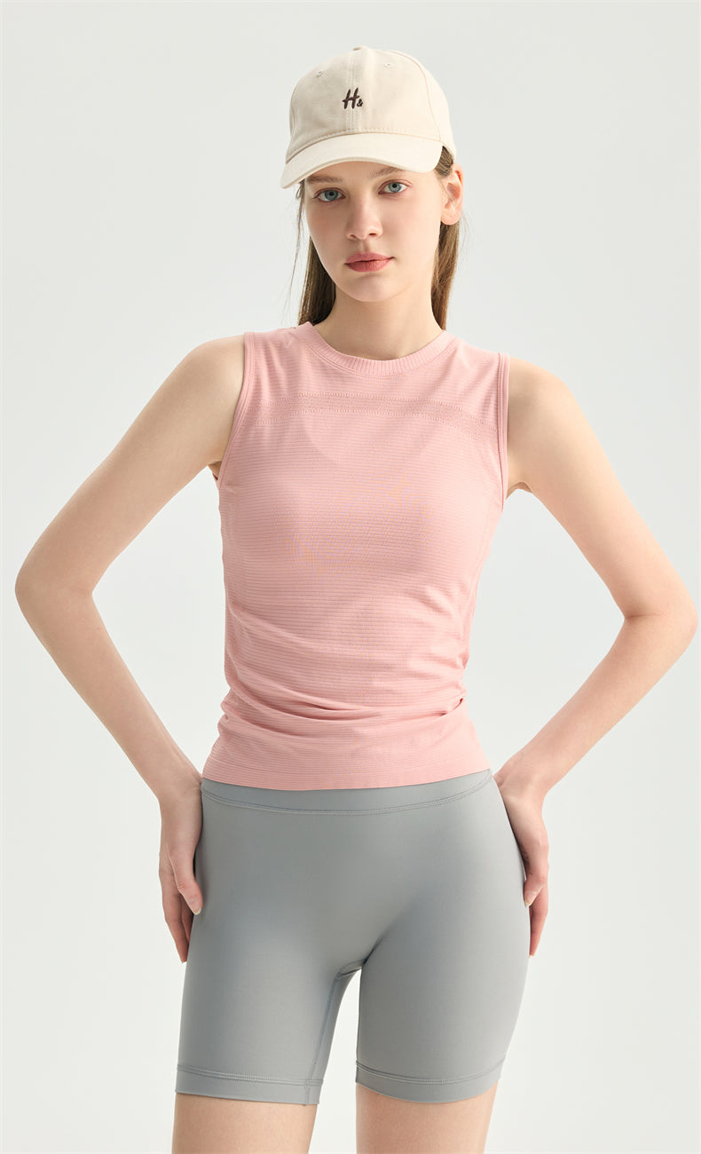 NULS Seamless Breeze Workout Tank fabric detail - women's yoga activewear by Lepeins