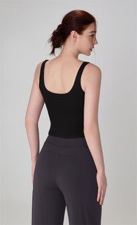 BareFeel Modal Ribbed Yoga Tank with Broad Straps