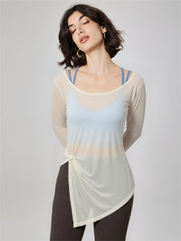Yoga blouse loose slim fit long sleeve running pilates training fitness clothes sports t-shirt yoga clothes top women