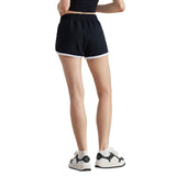 Spring and summer thin high-waisted retro color matching sports shorts women's elastic waist hem split-ended yoga three-point pants