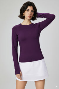 Autumn and winter yoga clothes top women's Pilates yoga long-sleeved running sports t-shirt crew neck versatile fitness training clothes