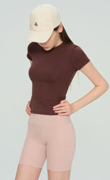 New Slim-Fit Yoga Short Sleeve T-Shirt for Women - Running Pilates Training Fitness Top