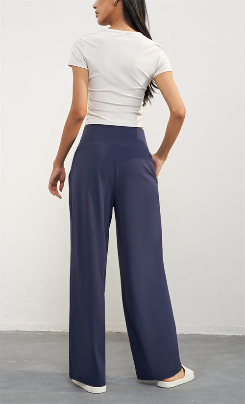 CloudSculpt Ribbed Tee front view - women's yoga activewear by Lepeins