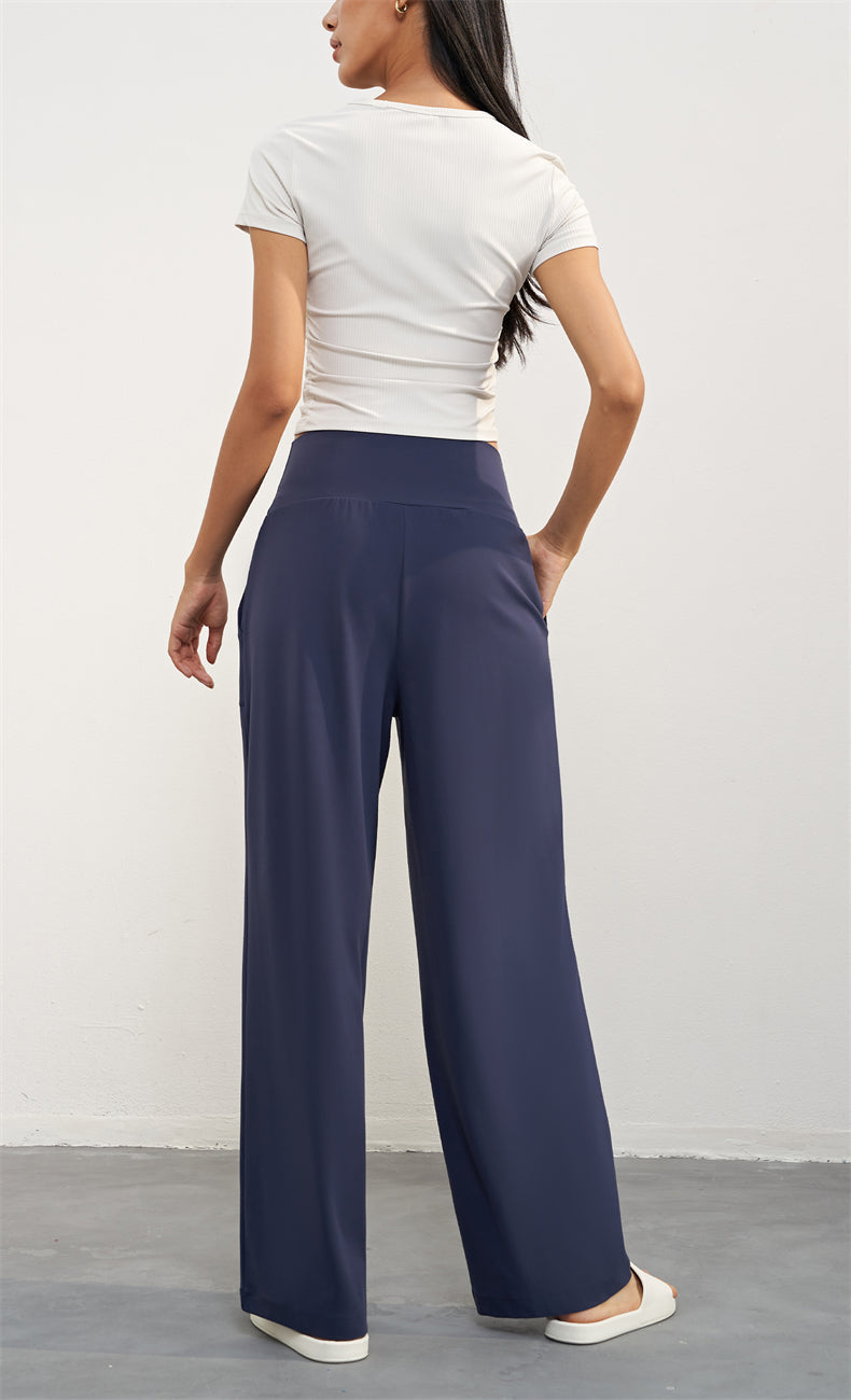 CloudSculpt Ribbed Tee front view - women's yoga activewear by Lepeins
