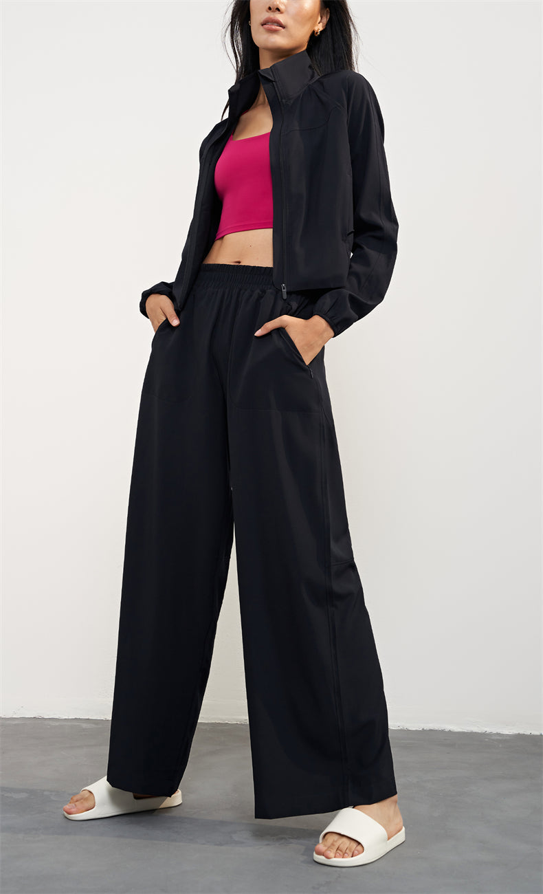 SunShield Drawstring Cooling Pants side view - women's yoga activewear by Lepeins