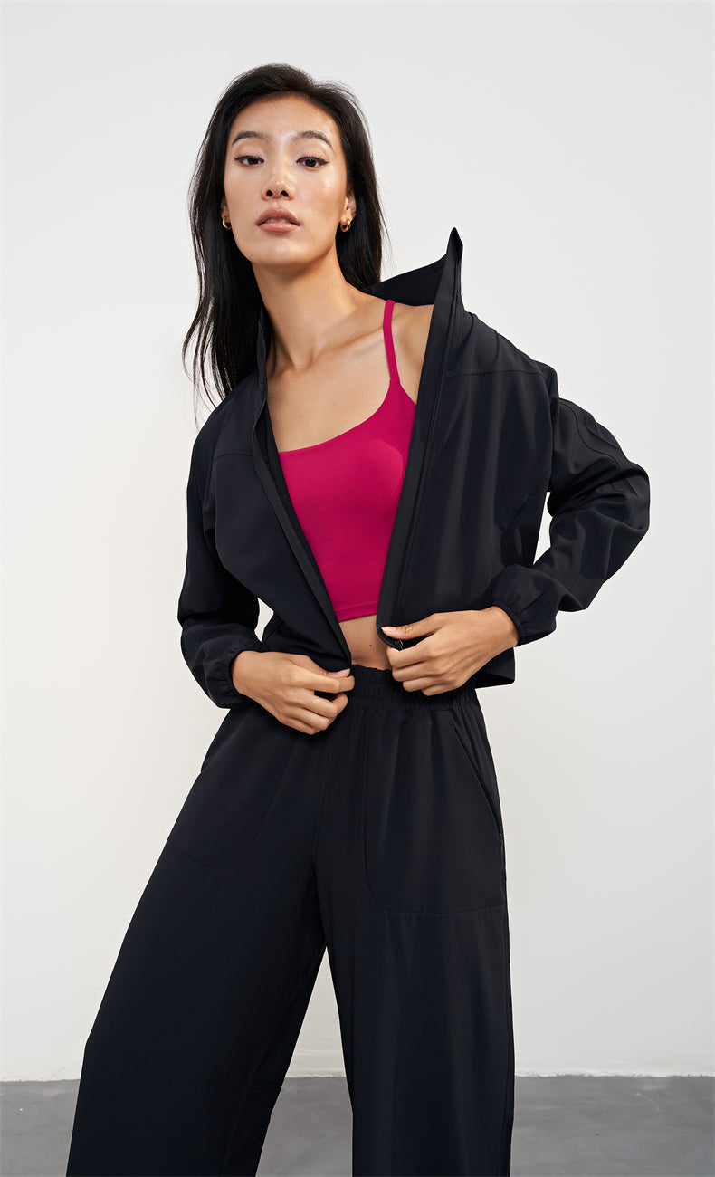 SunShield Zip-Up Cooling Jacket studio fit view - yoga jacket for studio-to-street layering for women in New Zealand