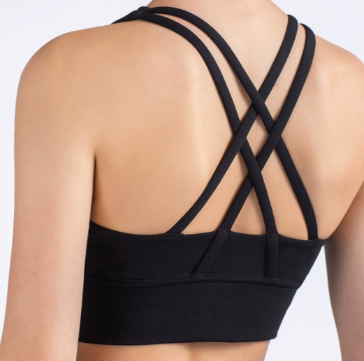 Cross-Back Yoga Bra for Women - Gathering Sports Bra with Removable Pads