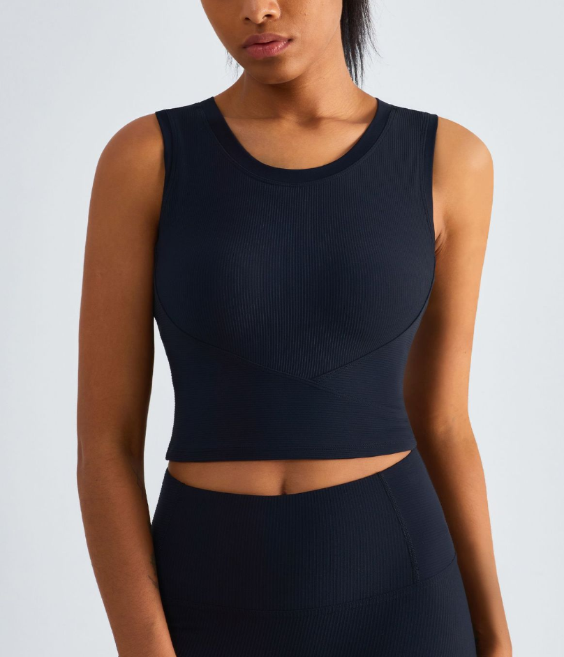 Strappy Padded Studio Sports Bra - Tide cyan - product view 11 - Lepeins