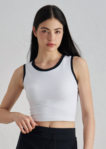Strappy Padded Studio Sports Bra - Tide cyan - product view 12 - Lepeins