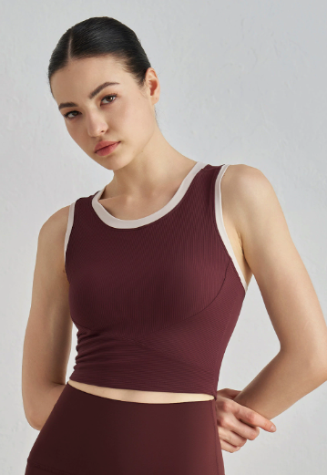 Strappy Padded Studio Sports Bra - Tide cyan - product view 14 - Lepeins