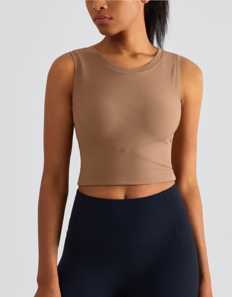 Strappy Padded Studio Sports Bra - Tide cyan - product view 15 - Lepeins