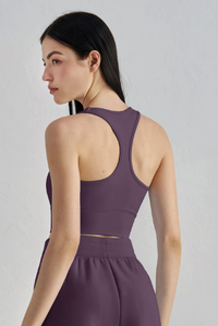 I-Back Sports Bra for Women - Fixed Cup Yoga Vest with Chest Pads