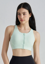 Zipper Sports Bra for Women - Shockproof Yoga Vest with Removable Pads