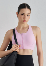 Zipper Sports Bra for Women - Shockproof Yoga Vest with Removable Pads