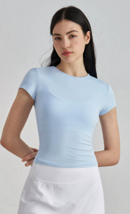 Soft-Fit Short Sleeve Yoga Tee activewear outfit - women's yoga activewear by Lepeins