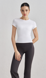 Waist-Slimming Yoga T-Shirt for Women - Short Sleeve Sports Top