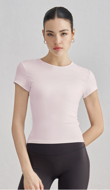 Soft-Fit Short Sleeve Yoga Tee color detail - women's yoga activewear by Lepeins