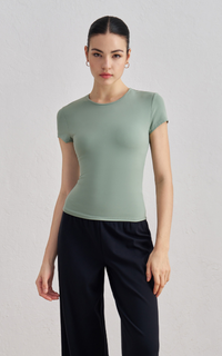 Waist-Slimming Yoga T-Shirt for Women - Short Sleeve Sports Top