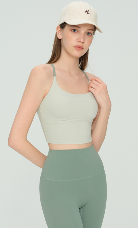 Contrasting Color Beautiful Back Yoga Vest for Women - Cross-Back Sports Bra