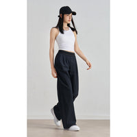 Sz woven new sweatpants casual wide-leg drape straight pants waist line lifting design thin yoga trousers women