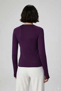 Autumn and winter yoga clothes top women's Pilates yoga long-sleeved running sports t-shirt crew neck versatile fitness training clothes