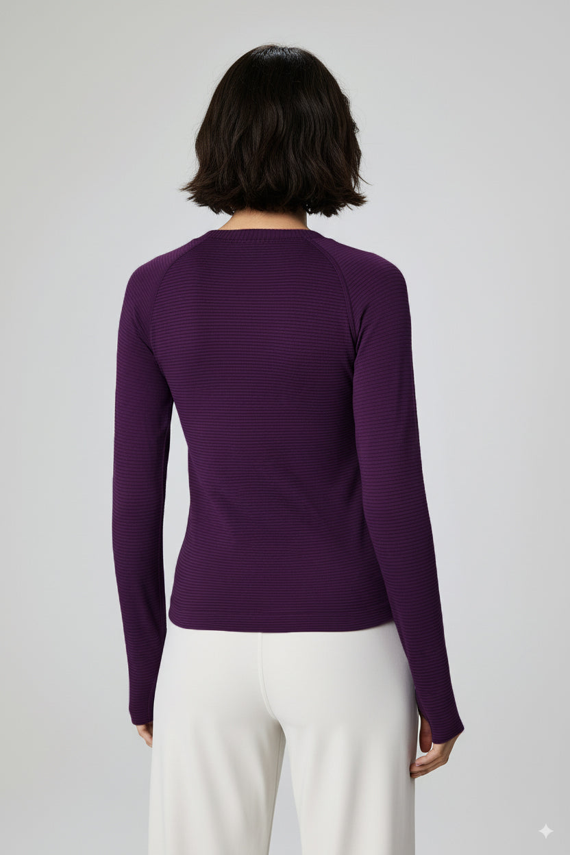 Autumn and winter yoga clothes top women's Pilates yoga long-sleeved running sports t-shirt crew neck versatile fitness training clothes