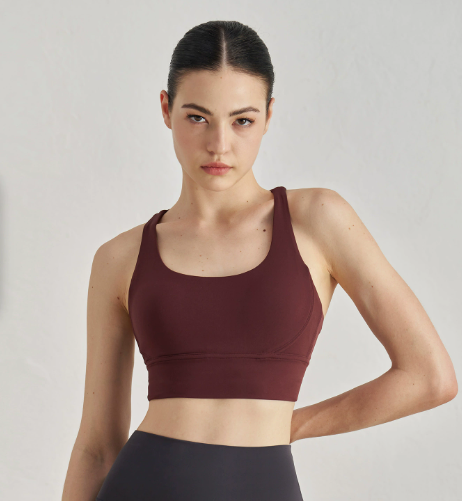 Cross-Back Padded Yoga Bra back view - women's yoga activewear by Lepeins