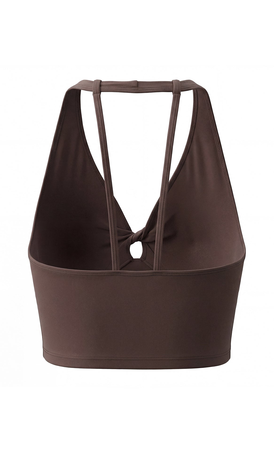 NULS Twist-Front Halter Sports Bra front view - women's yoga activewear by Lepeins