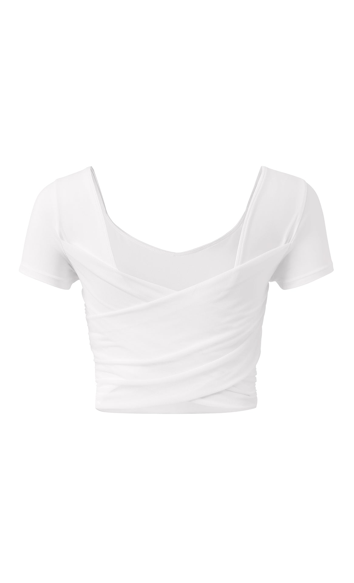 NULS Balletcore Mesh-Back Crop Top front view - women's yoga activewear by Lepeins