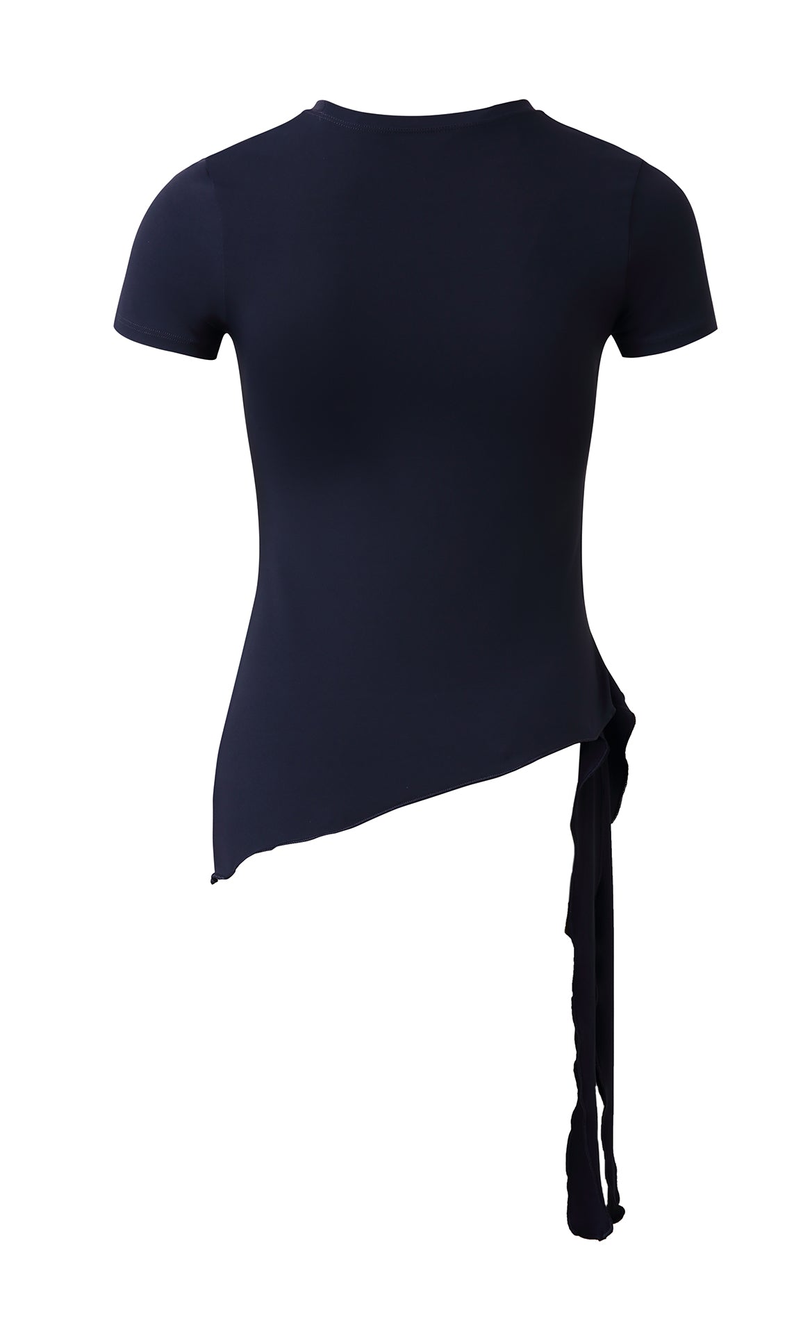 NULS Asymmetrical Side-Tie Yoga Tee front view - women's yoga activewear by Lepeins