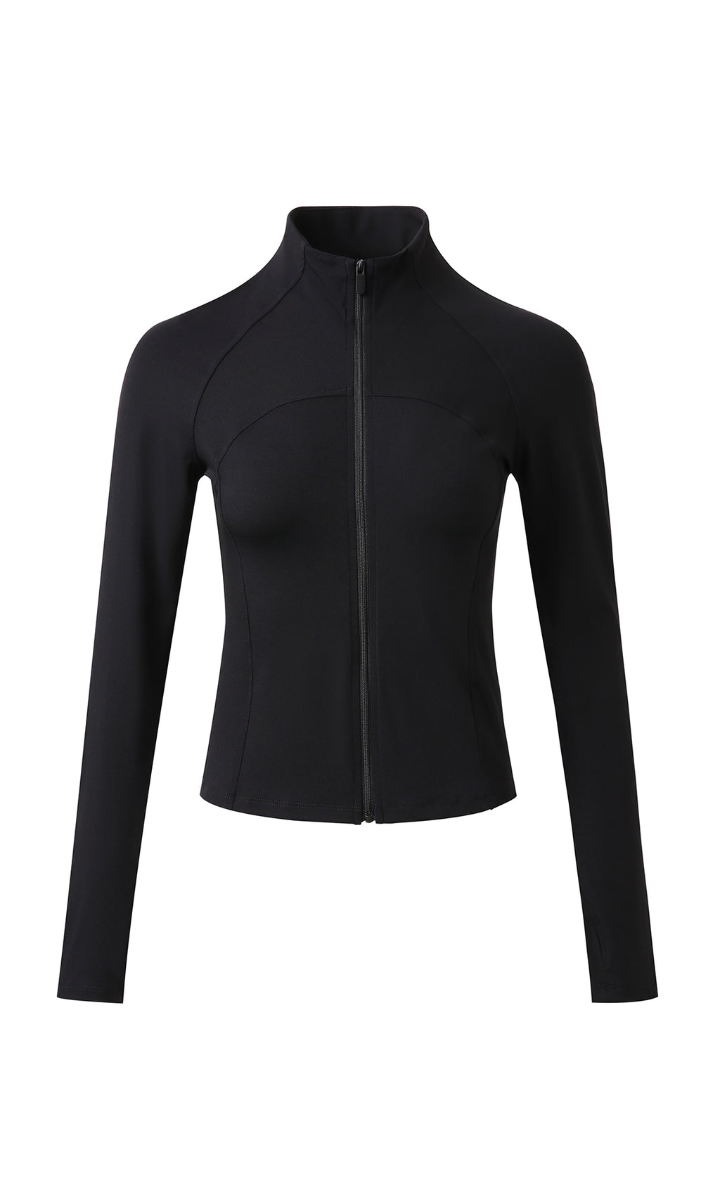 Lepeins Second-Skin High-Neck Active Jacket | Ultra-Quiet 80/20 Fabric with Thumbhole Sleeves - Stylish and Performance-Driven Yoga & Pilates Wear