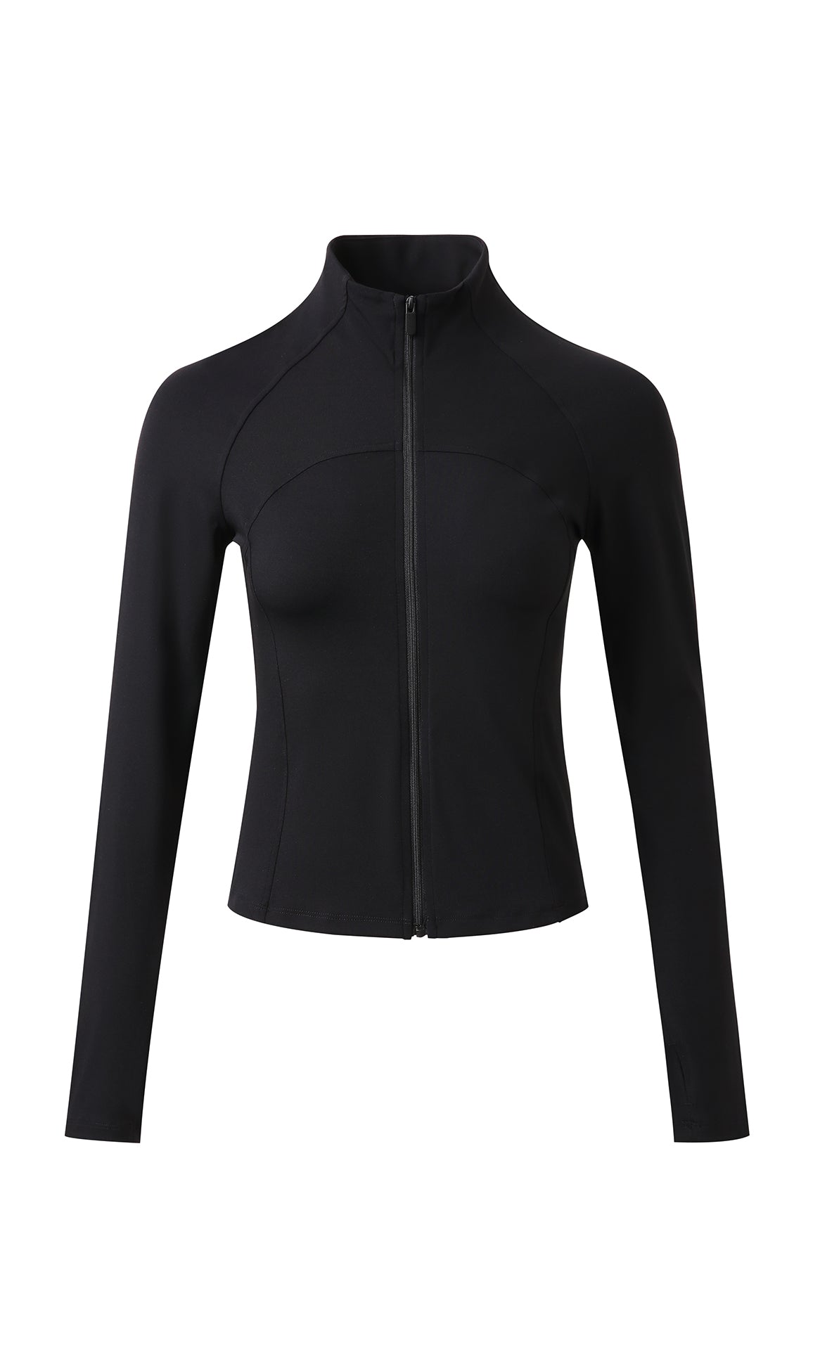 Second-Skin High-Neck Active Jacket | Ultra-Quiet 80/20 Fabric with Thumbhole Sleeves