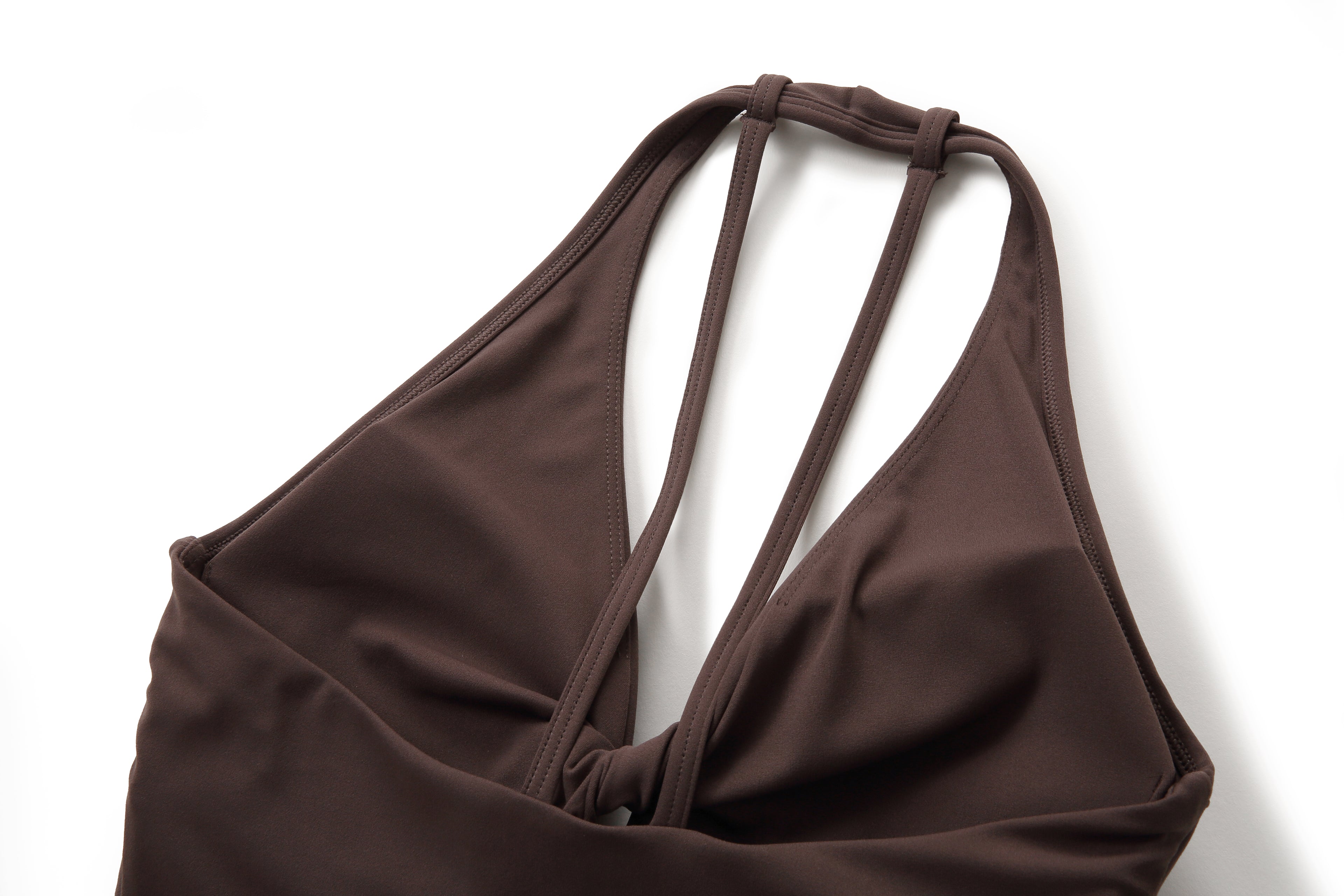 NULS Twist-Front Halter Sports Bra side view - women's yoga activewear by Lepeins